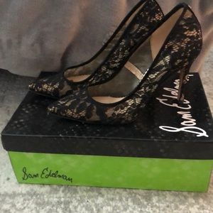 Sam Edelman Hazel Black Lace pumps size 7